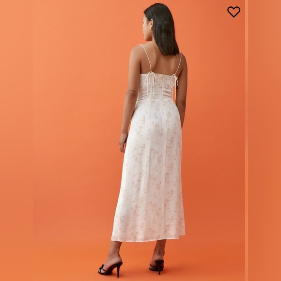 NWT Blush💕Ivory Reformation Kourtney Dress in RISO Stunning Print and Details - Picture 7 of 13